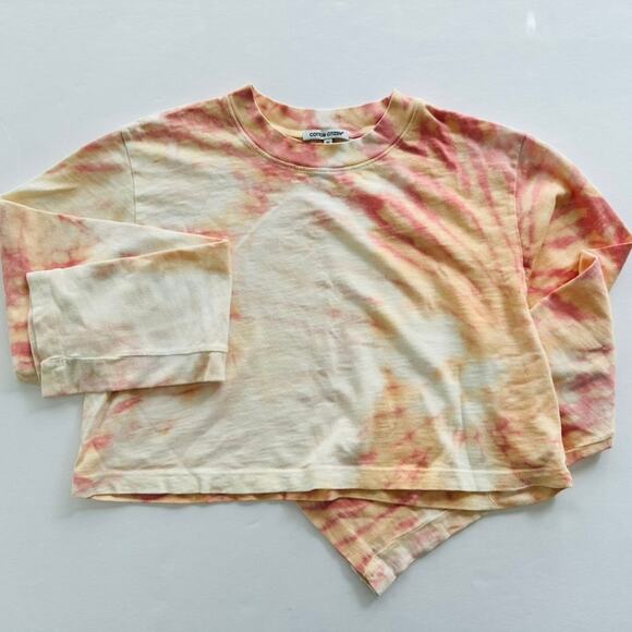 Cotton Citizen Tokyo Crop Cotton Tee Tie Dye Size Medium Cream Peach Pink - Picture 1 of 5